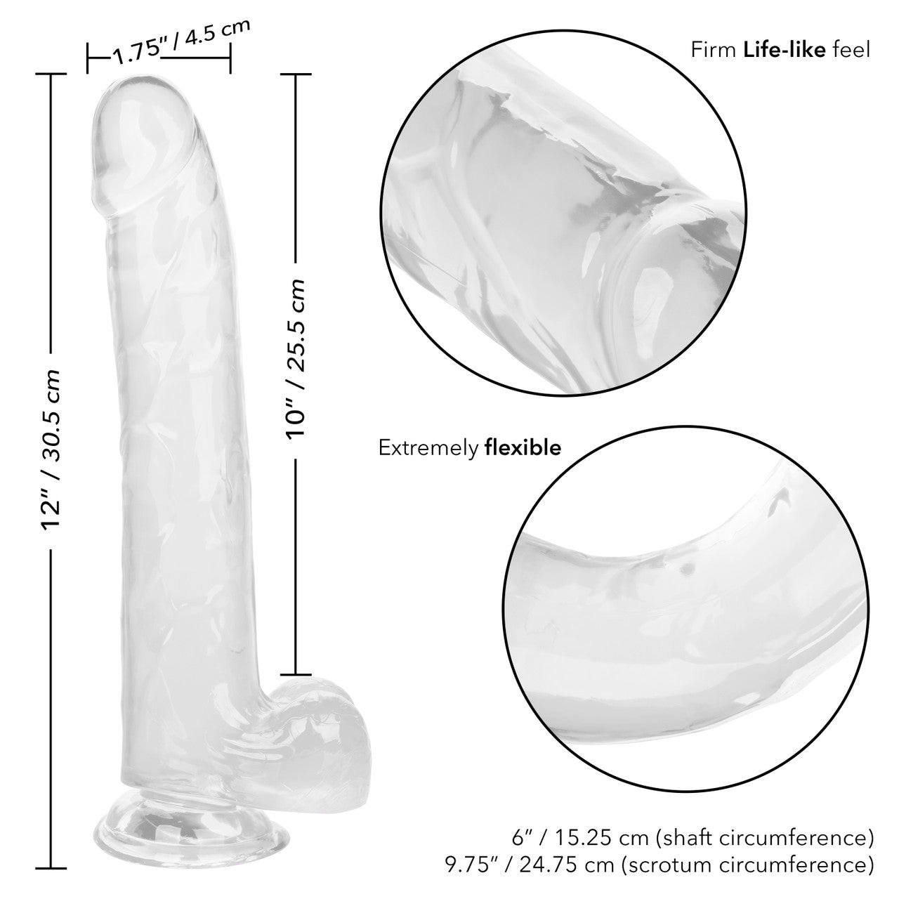 SIZE QUEEN 10"/25.5 CM – CLEAR