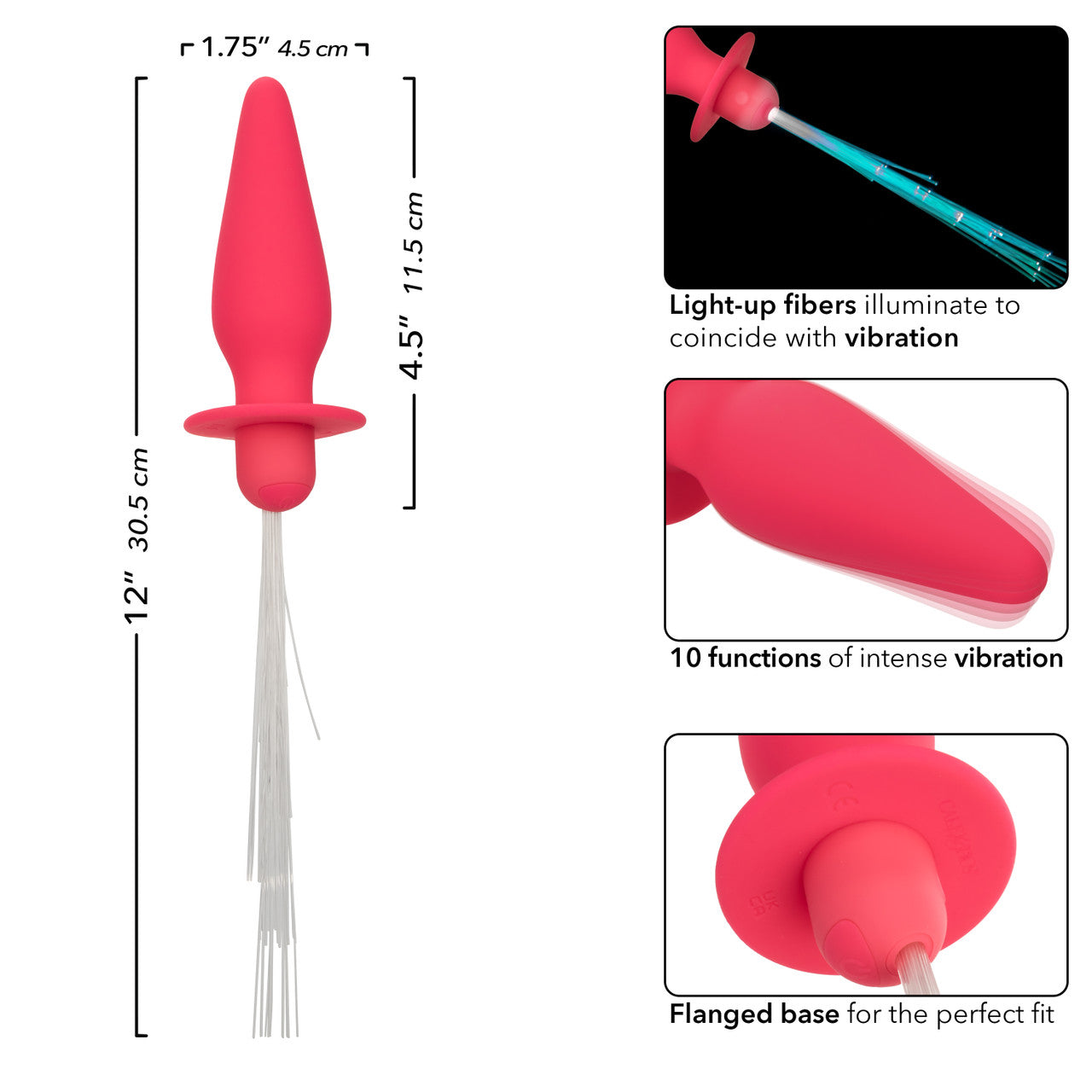 SOUTHERN LIGHTS VIBRATING LIGHT UP ANAL PROBE - ROSA