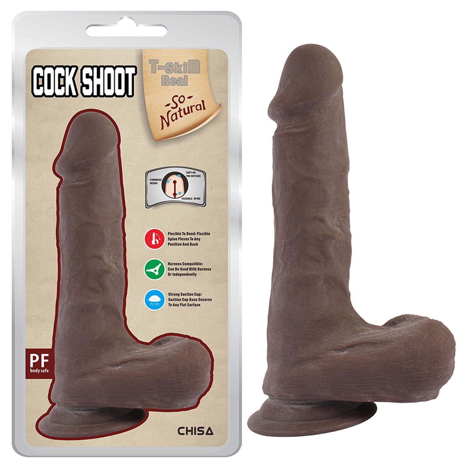 T-SKIN REAL COCK SHOOT - CAFÉ