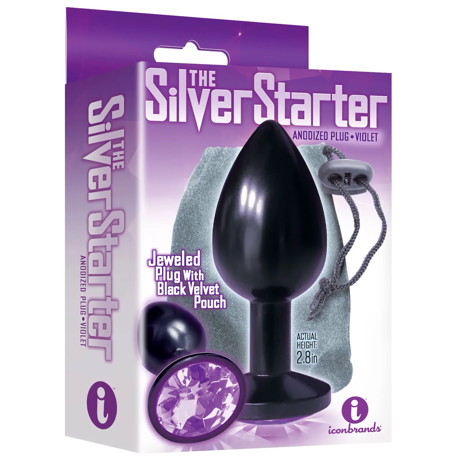 THE 9'S THE SILVER STARTER ANODIZED BEJEWELED STAINLESS STEEL PLUG - MORADO