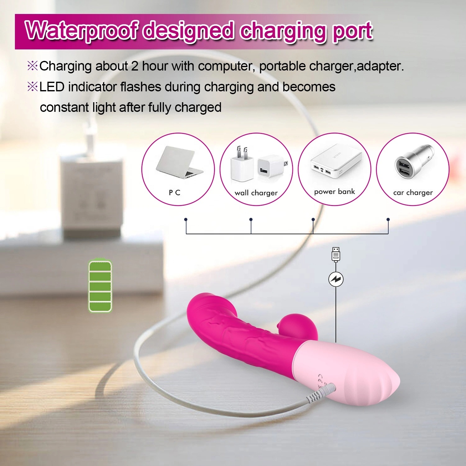 VALENTINA FUCSIA RECHARGABLE