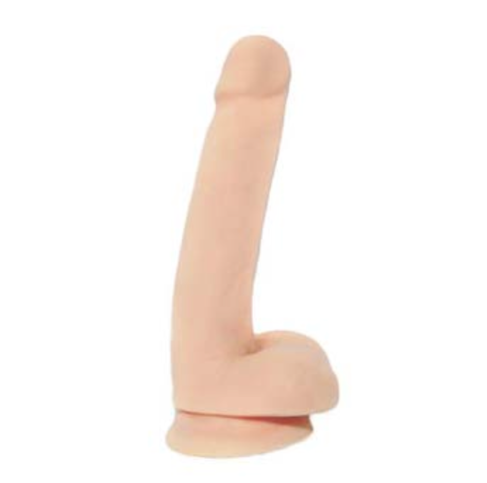 DILDO NACIONAL W BALLS 6 INCH  - CARNE