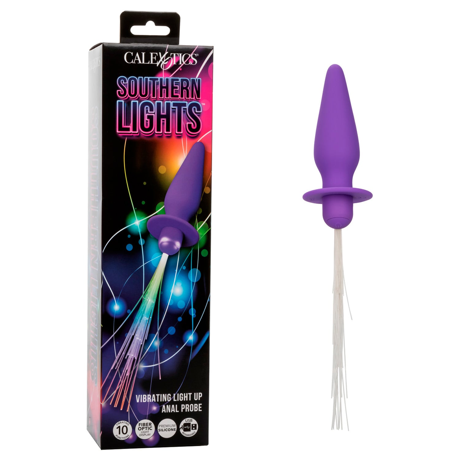 SOUTHERN LIGHTS VIBRATING LIGHT UP ANAL PROBE - MORADO