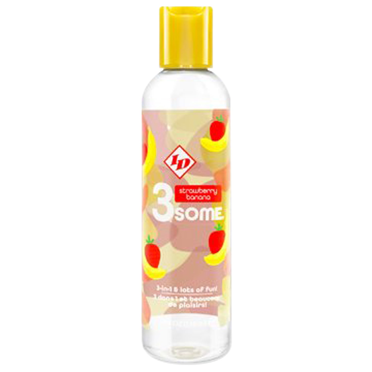 3SOME 3-IN-1 LUBRICANT - STRAWBERRY BANANA 4 FL. OZ.