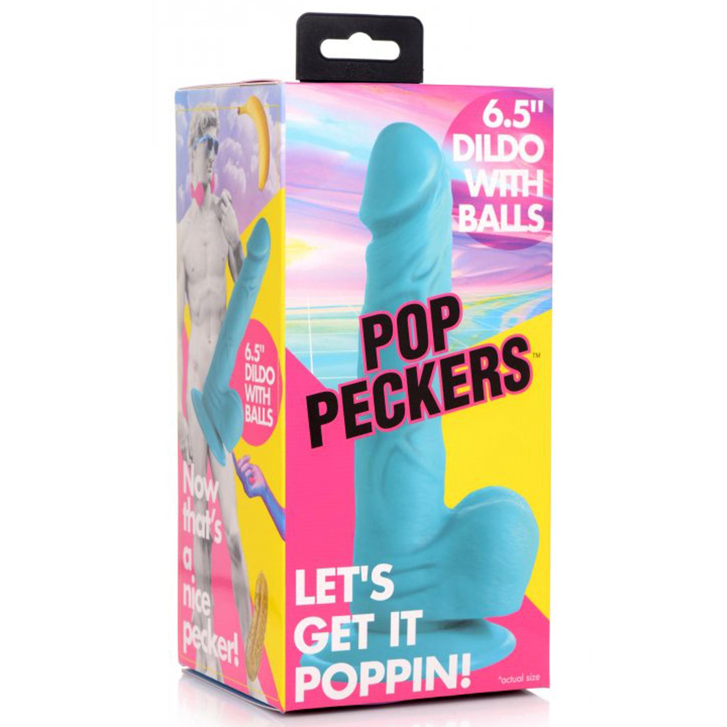6.5" DILDO WITH BALLS - BLUE