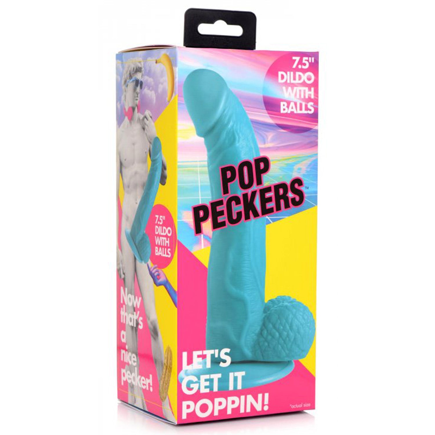 7.5" DILDO WITH BALLS - BLUE