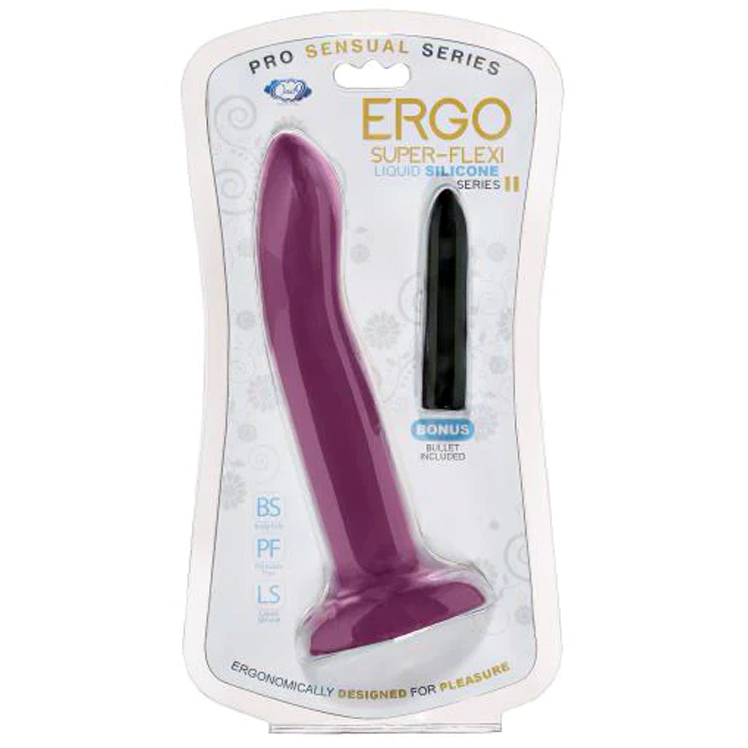 ERGO SUPER FLEXI II DONG SOFT AND FLEXIBLE LIQUID SILICONE WITH VIBRATOR - PLUM