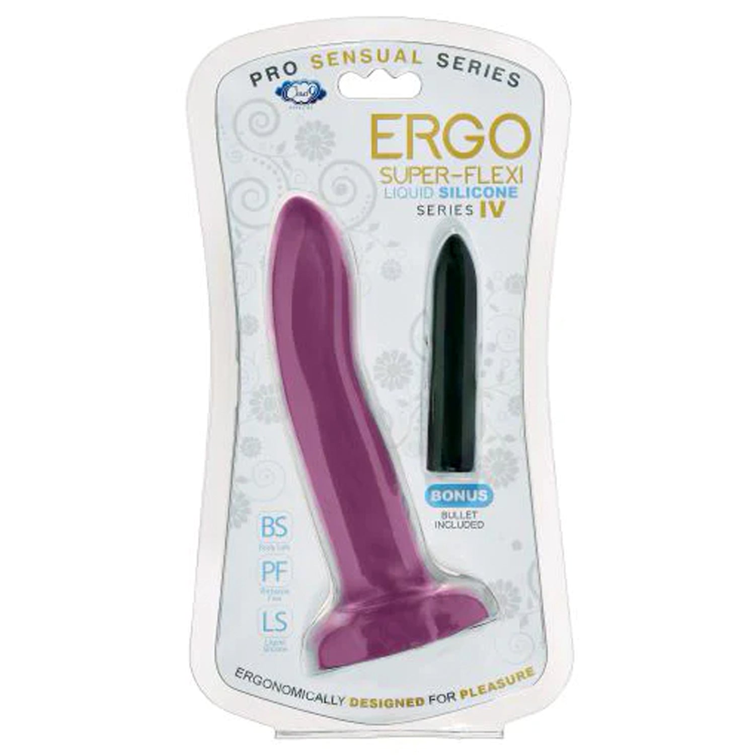 ERGO SUPER FLEXI IV DONG SOFT AND FLEXIBLE LIQUID SILICONE WITH VIBRATOR - PLUM