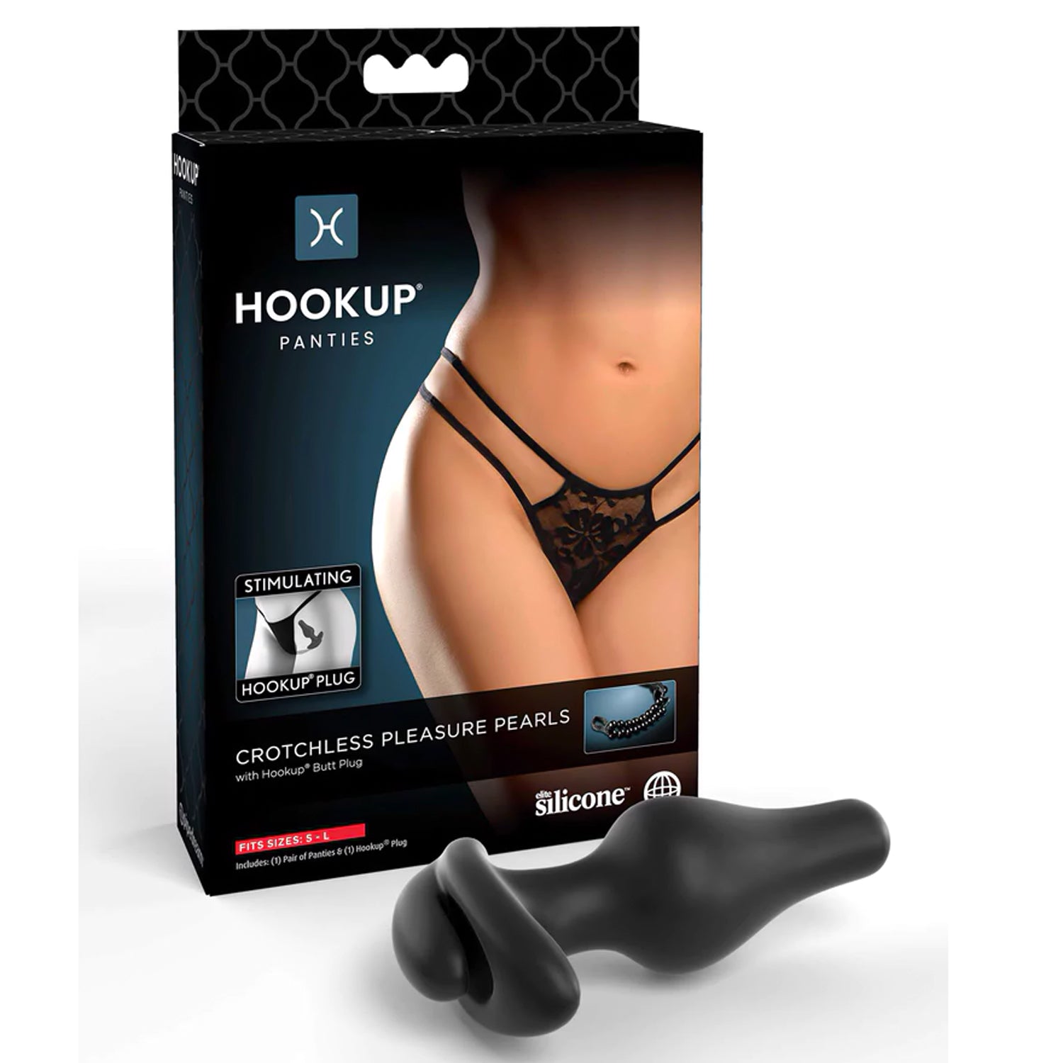 HOOKUP PANTIES CROTCHLESS PLEASURE PEARLS- FITS SIZE S-L