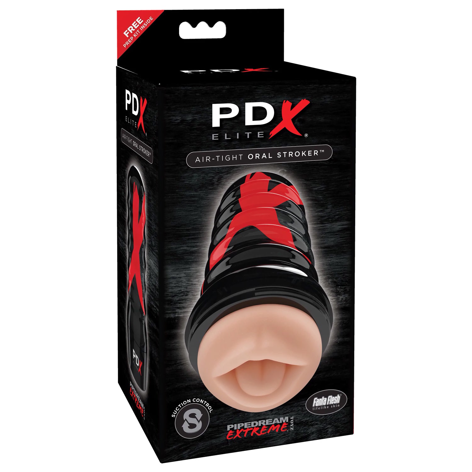 PDX ELITE AIR TIGHT ORAL STROKER - LIGHT/BLACK