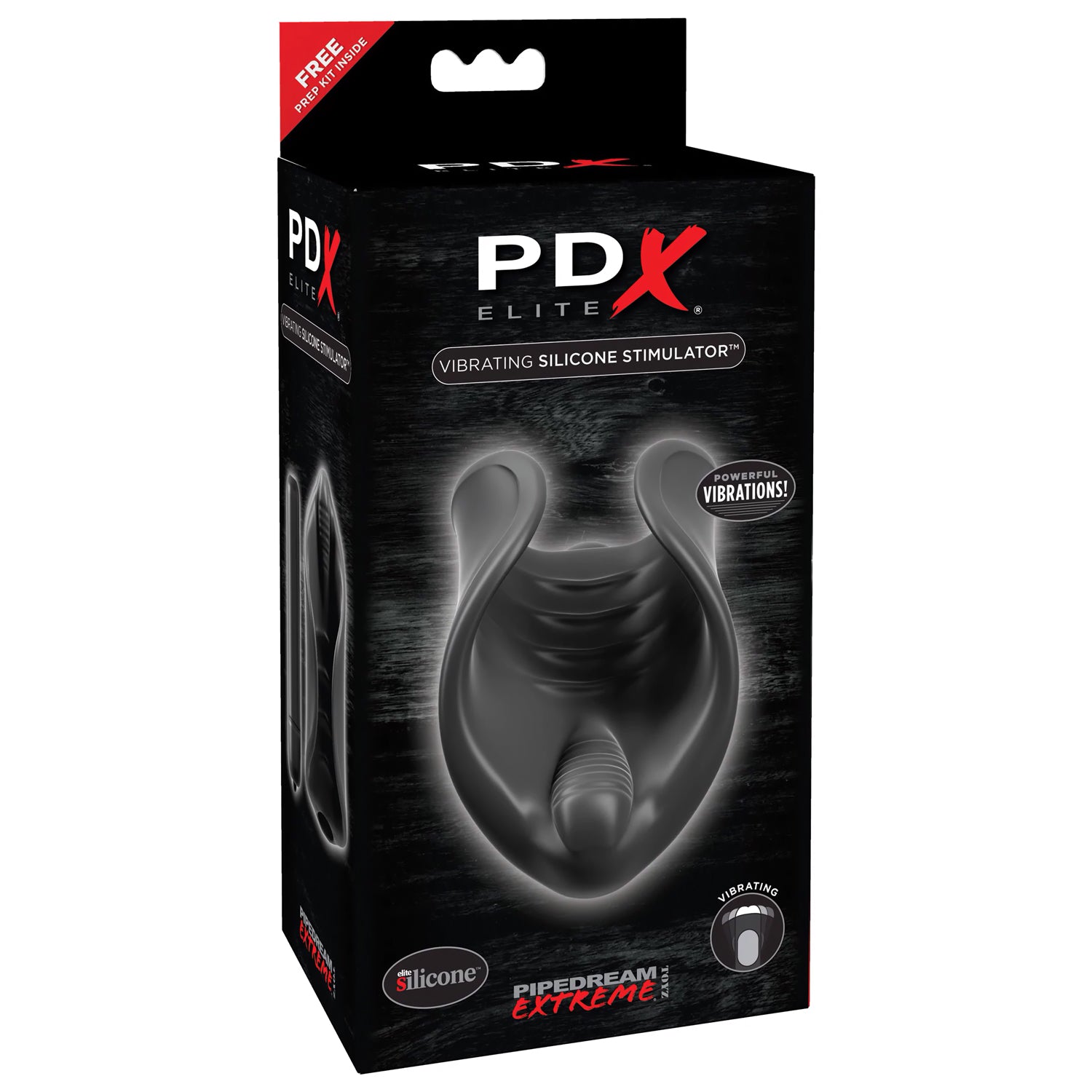 PDX ELITE VIBRATING SILICONE STIMULATOR - BLACK