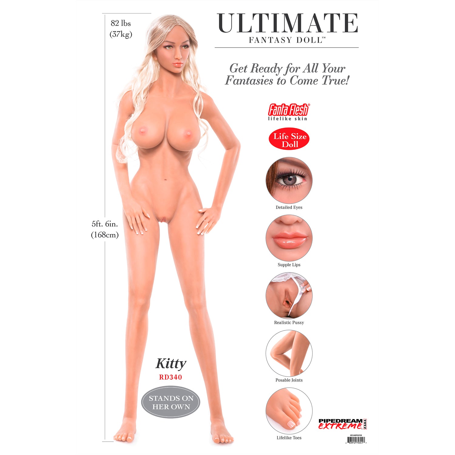 PIPEDREAM EXTREME TOYZ ULTIMATE FANTASY DOLLS - KITTY